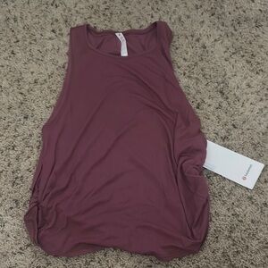 Lululemon Athletica Red Ruched Tank Top